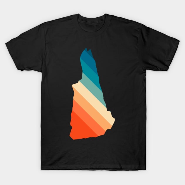 New Hampshire State Retro Map T-Shirt by n23tees